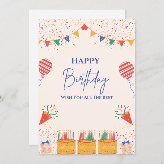 HAPPY BIRTHDAY CARD EINLADUNG (Vorne/Hinten)