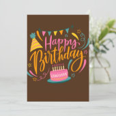 HAPPY BIRTHDAY CARD EINLADUNG (Stehend Vorderseite)