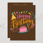 HAPPY BIRTHDAY CARD EINLADUNG (Vorne/Hinten)