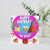 Happy Birthday Card Einladung (Stehend Vorderseite)