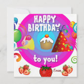 Happy Birthday Card Einladung (Vorderseite)