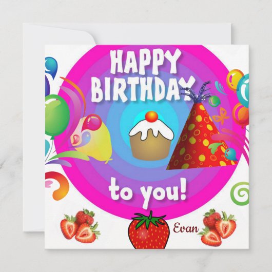 Happy Birthday Card Einladung (Vorderseite)