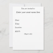 Happy Birthday Card Einladung (Rückseite)