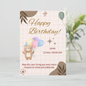 Happy Birthday Card Einladung (Stehend Vorderseite)