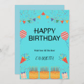 HAPPY BIRTHDAY CARD EINLADUNG (Vorne/Hinten)