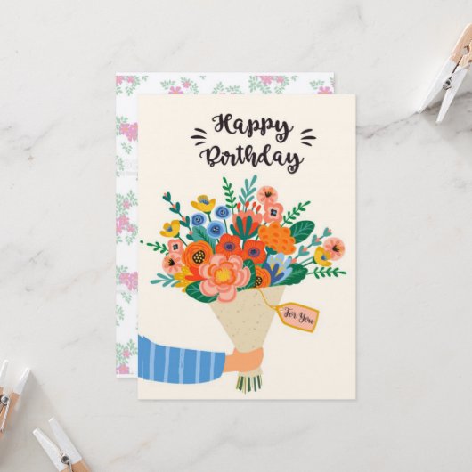 Happy Birthday Card Einladung (Vorderseite/Rückseite Beispiel)