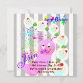 Happy Birthday Card Einladung (Rückseite)