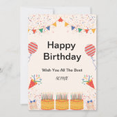 HAPPY BIRTHDAY CARD EINLADUNG (Vorderseite)