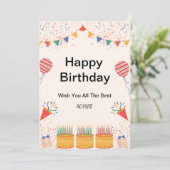 HAPPY BIRTHDAY CARD EINLADUNG (Stehend Vorderseite)