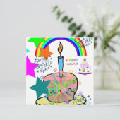 Happy Birthday Card Einladung (Stehend Vorderseite)