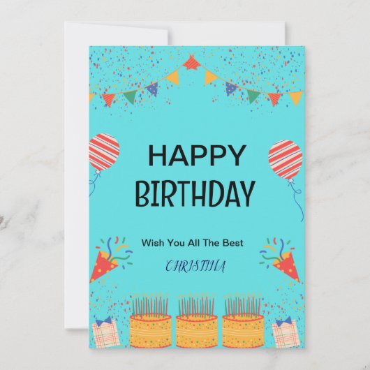 HAPPY BIRTHDAY CARD EINLADUNG (Vorderseite)
