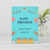 HAPPY BIRTHDAY CARD EINLADUNG (Stehend Vorderseite)