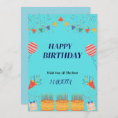 HAPPY BIRTHDAY CARD EINLADUNG (Vorne/Hinten)