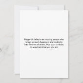 Happy Birthday Card Einladung (Rückseite)