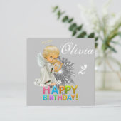 Happy Birthday Card Einladung Angel (Stehend Vorderseite)