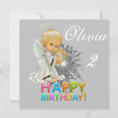 Happy Birthday Card Einladung Angel (Vorderseite)