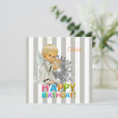 Happy Birthday Card Einladung Angel (Stehend Vorderseite)