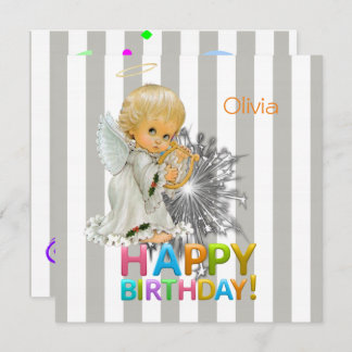 Happy Birthday Card Einladung Angel