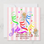 Happy Birthday Card Einladung Angel Pink (Rückseite)