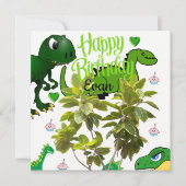 Happy Birthday Card Einladung Dinosaurier (Vorderseite)