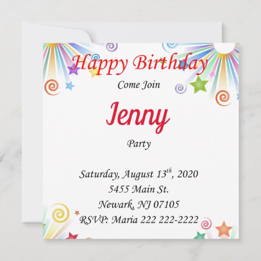 Happy Birthday Card Einladung ein Jahr alt