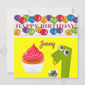 Happy Birthday Card Einladung ein Jahr alt (Vorderseite)
