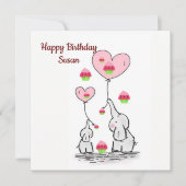 Happy Birthday Card Einladung Elephant (Vorderseite)