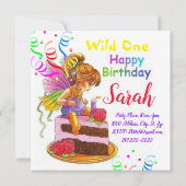 Happy Birthday Card Einladung Fairy (Rückseite)