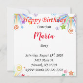 Happy Birthday Card Einladung Flamingo (Rückseite)