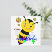 Happy Birthday Card Einladung Hummel (Stehend Vorderseite)