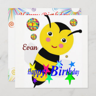 Happy Birthday Card Einladung Hummel