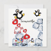 Happy Birthday Card Einladung Pinguin (Vorderseite)