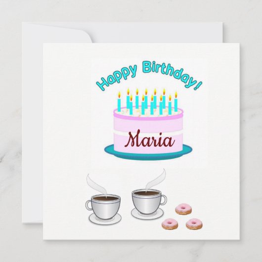 Happy Birthday Card Einladung Pink Cake (Vorderseite)