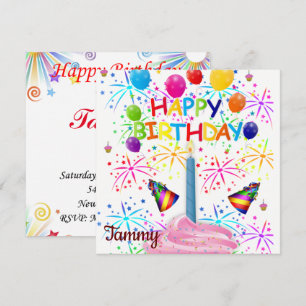 Happy Birthday Card Einladung Pink Cupcake
