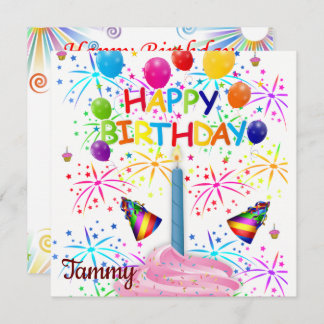 Happy Birthday Card Einladung Pink Cupcake