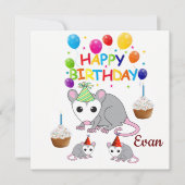Happy Birthday Card Einladung Possum (Vorderseite)