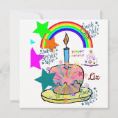 Happy Birthday Card Einladung Rainbow (Vorderseite)