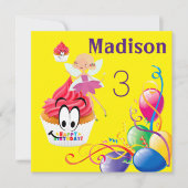 Happy Birthday Card Einladung Stripe FairyCupcake (Vorderseite)