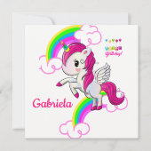 Happy Birthday Card Einladung Unicorn (Vorderseite)