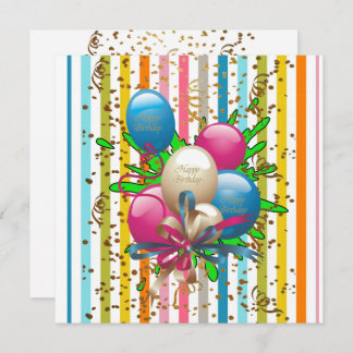 Happy Birthday Card Einladungs-Ballons Einladung