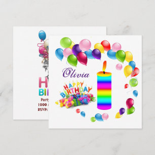 Happy Birthday Card Einladungs-Ballons Einladung