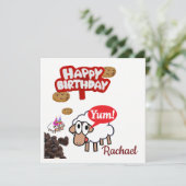 Happy Birthday Card Einladungs-Lamm Einladung (Stehend Vorderseite)