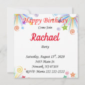 Happy Birthday Card Einladungs-Lamm Einladung (Rückseite)