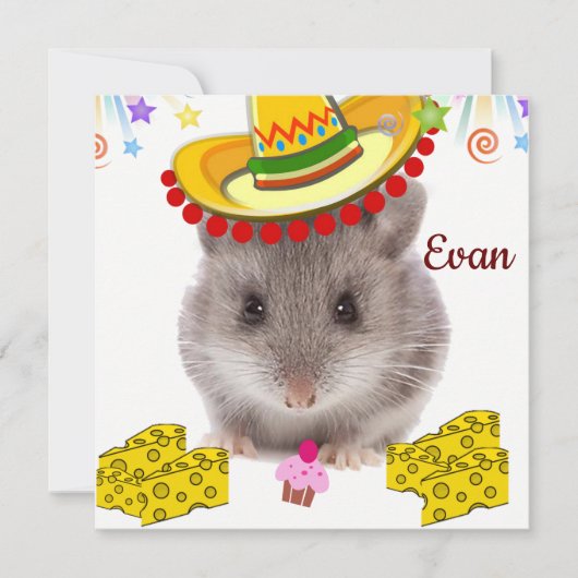Happy Birthday Card Einladungs-Mäuse Einladung (Vorderseite)