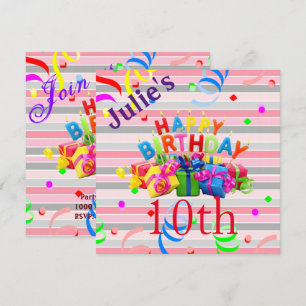 Happy Birthday Card Einladungsstreifen Streifen Einladung