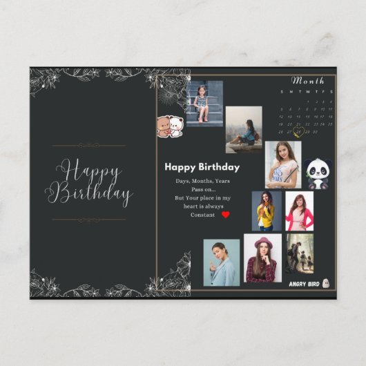Happy Birthday Card - Einzigartiges und Personalis Postkarte (Vorderseite)