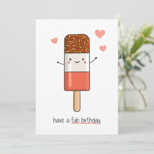 Happy Birthday Card - Fab Karte (Stehend Vorderseite)