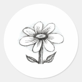 Happy Birthday card for her with daisy Runder Aufkleber