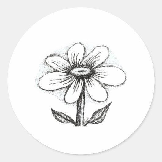 Happy Birthday card for her with daisy Runder Aufkleber (Vorderseite)