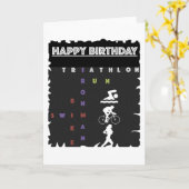 Happy Birthday Card for Triathlete Karte (Gelbe Blume)
